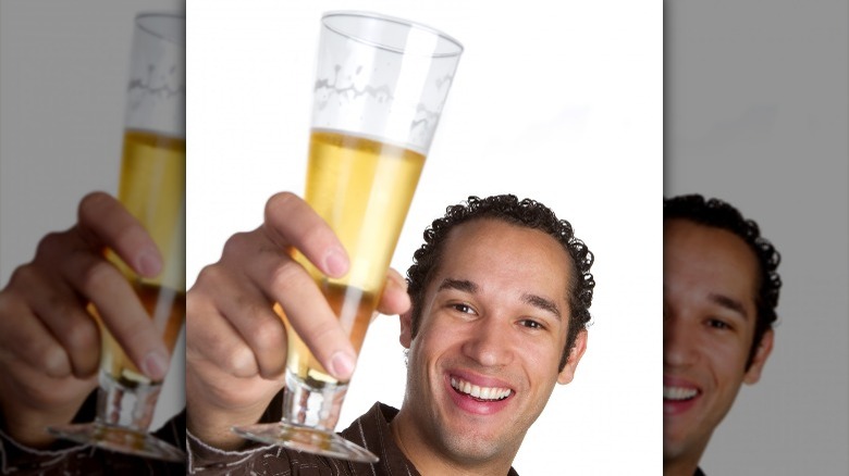Pilsner on tap in glass