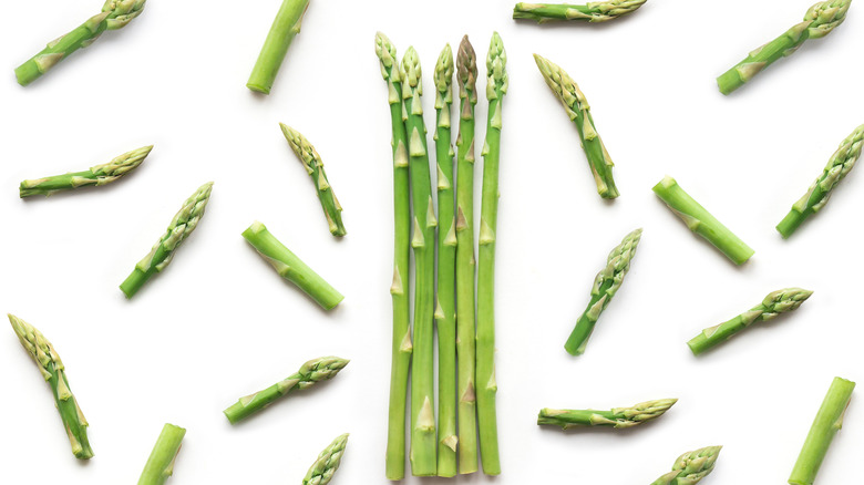 Asparagus ends, tips, and whole stalks