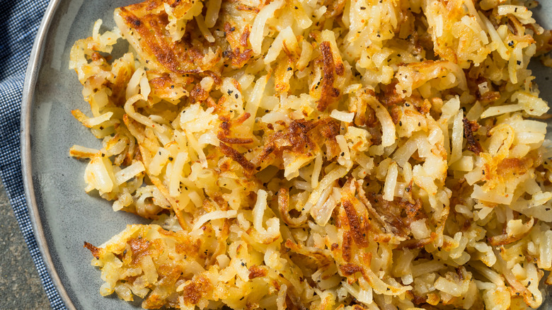 Plate of crispy hash browns