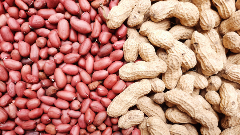 Shelled and unshelled peanuts