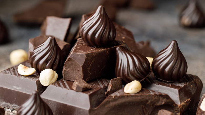 various chocolates piled together