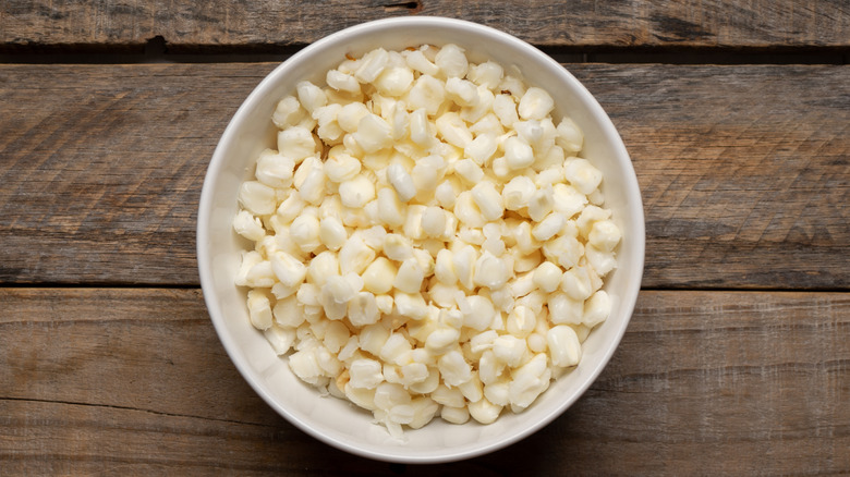 Bowl of White hominy