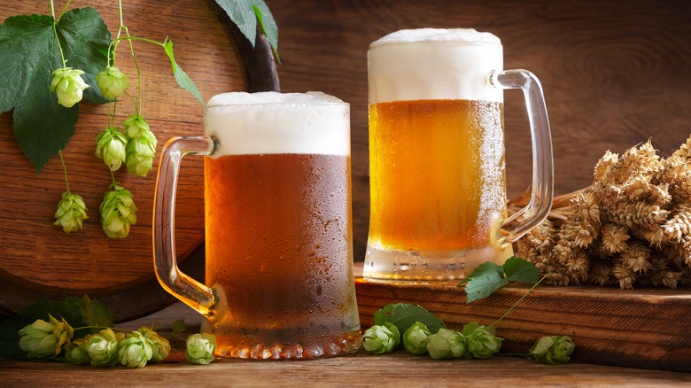 two pints of beer