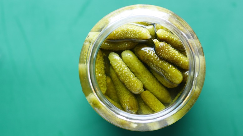 Cornichons in a jar