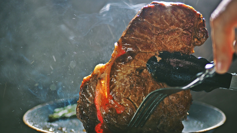 Pan-seared ribeye steak