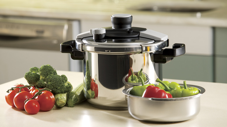 pressure cooker with vegetables