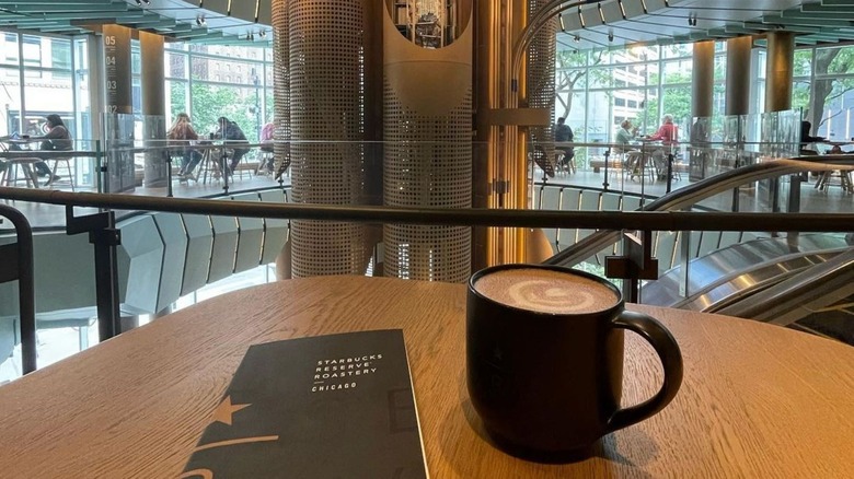 Menu and drink on table