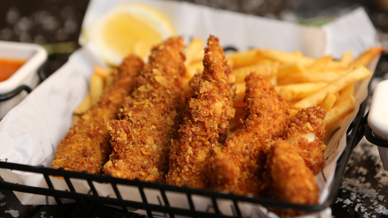 Chicken tenders and fries