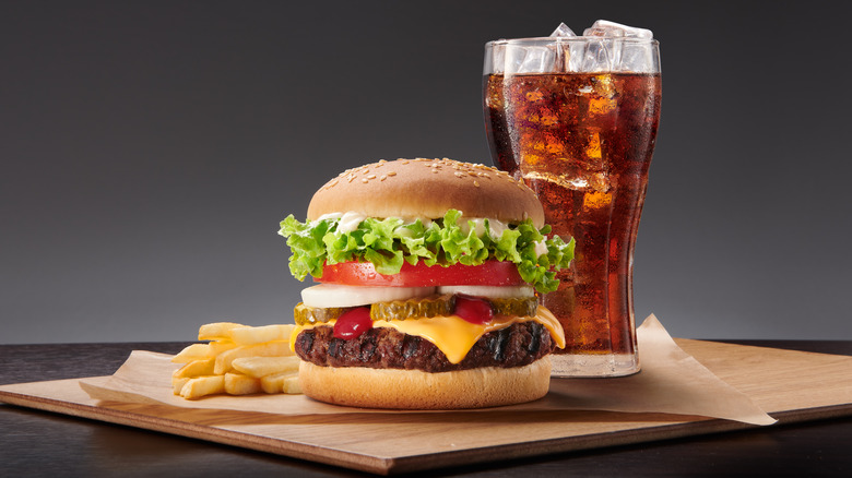 Burger, Fries, and Soda