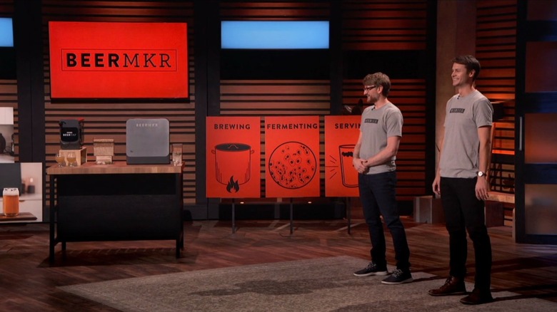 Aaron Walls and Brett Vegas with BEERMKR machine on 
