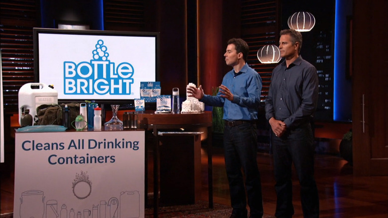 Seth Friedman and Justin Koehneke in front of their Bottle Bright display