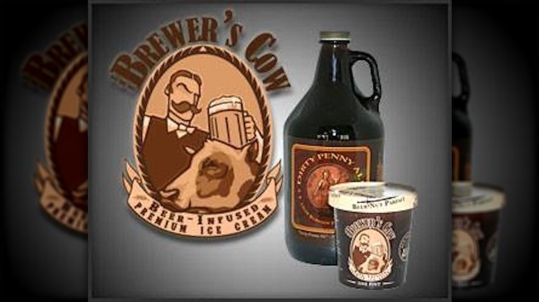 Brewer's Cow growler and ice cream pint