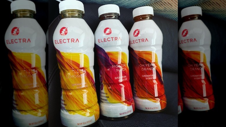 Electra bottles lying on cushion