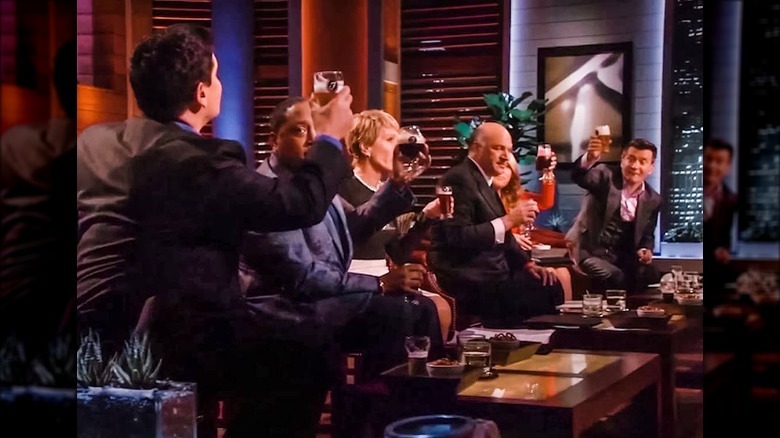 Sharks drinking Fizzics poured beer