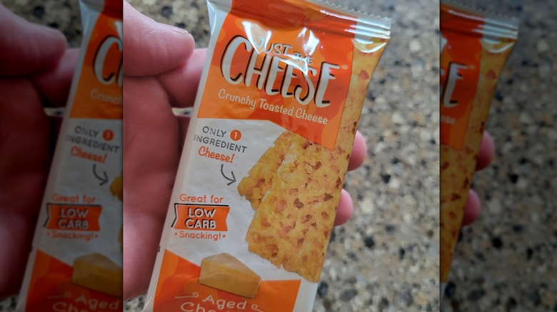 Close up of Just the Cheese grilled cheese pack
