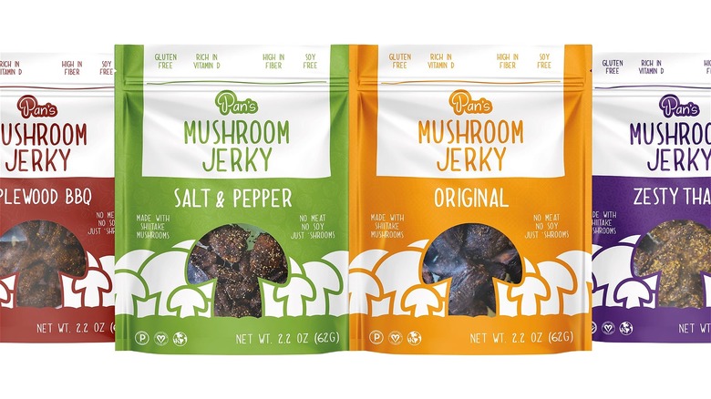 Pan's mushroom jerky varieties 