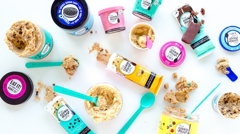 Edible cookie dough on table