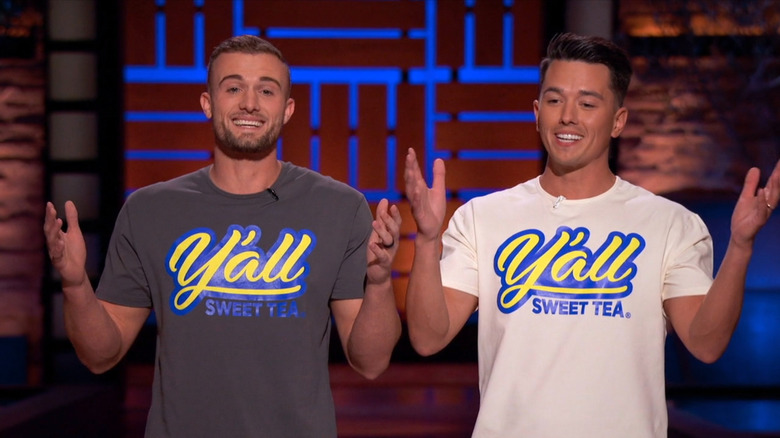 Darien Craig and Brandon Echols on Shark Tank representing Y'all Sweet Tea