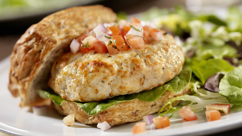 turkey burger on a plate