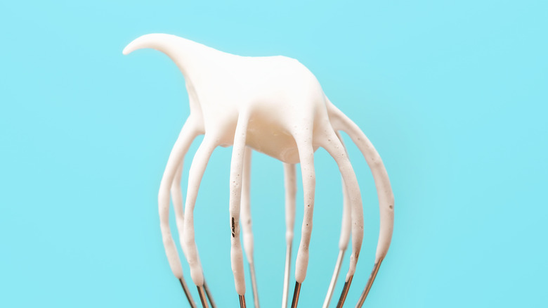 whipped cream on a whisk