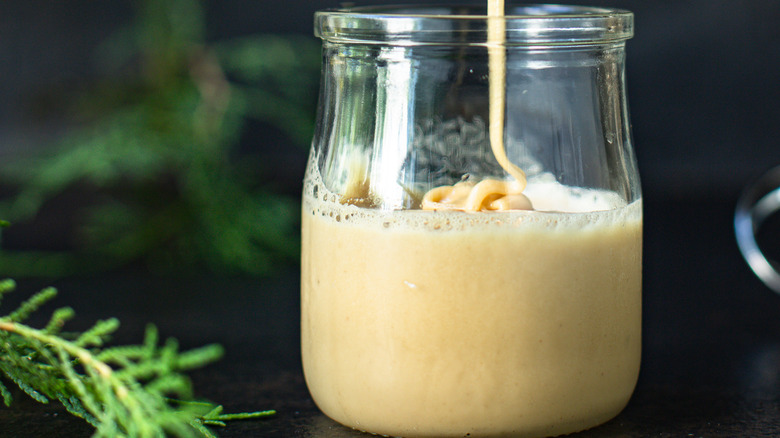 Whipped honey in a jar
