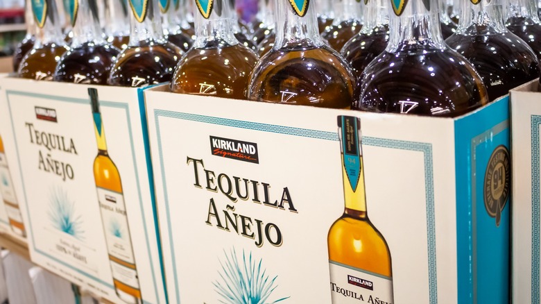 cases of Kirkland Signature Añejo Tequila