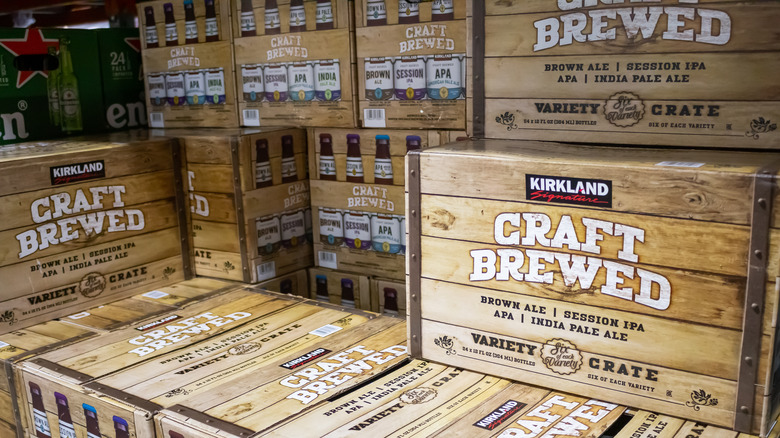 Boxes of Kirkland beer