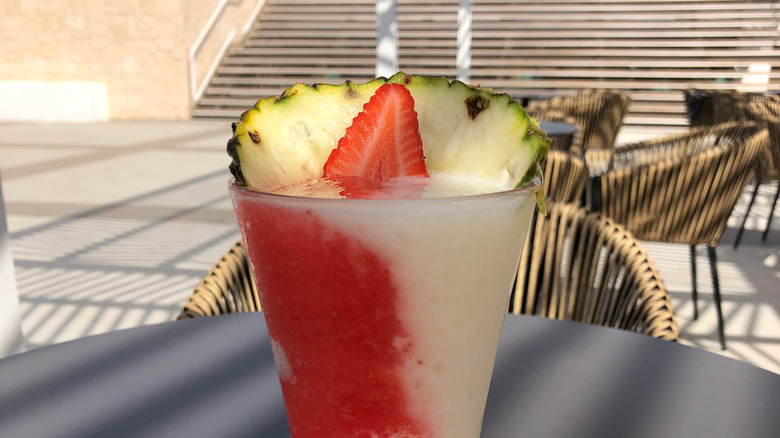 vertically split Miami Vice cocktail