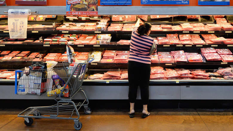Ground beef aisle at Walmart