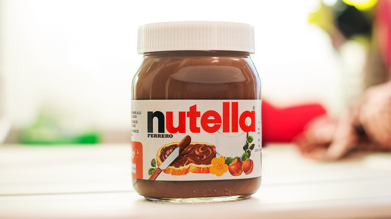 jar of nutella on table