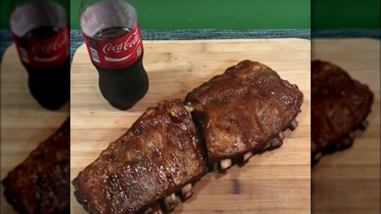 Coke bottle and rib rack