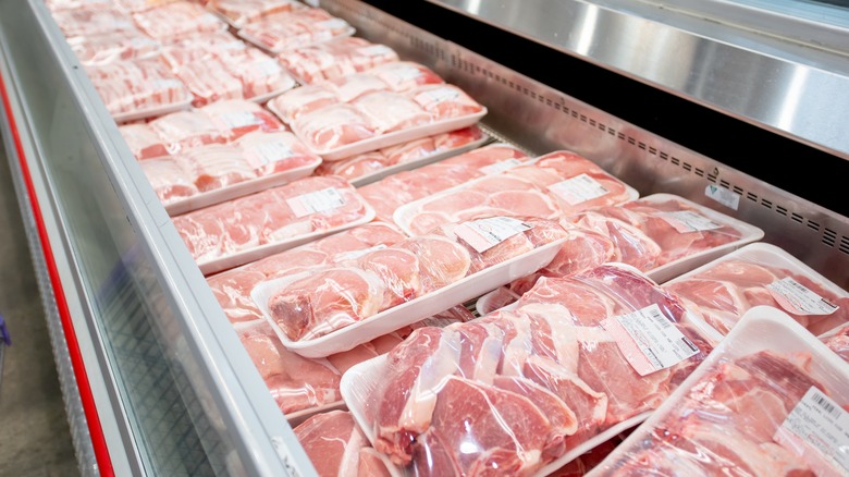 Packaged cuts of meat at Costco's meat department