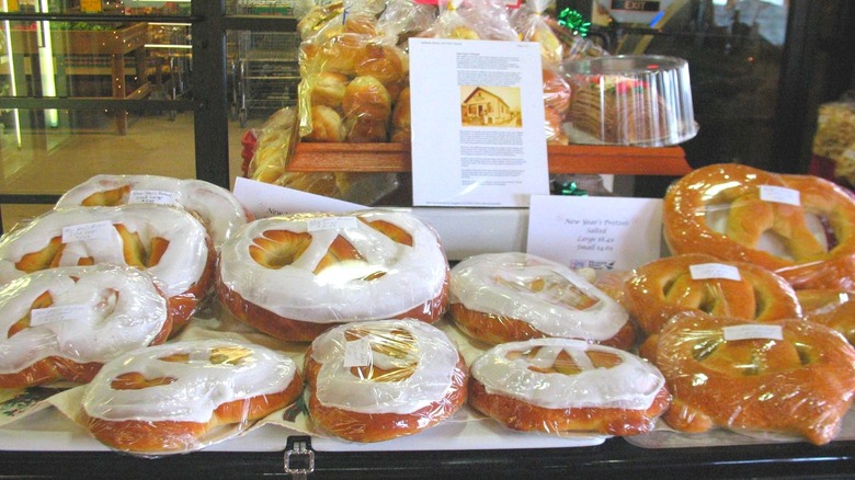 New Year Pretzels covering table