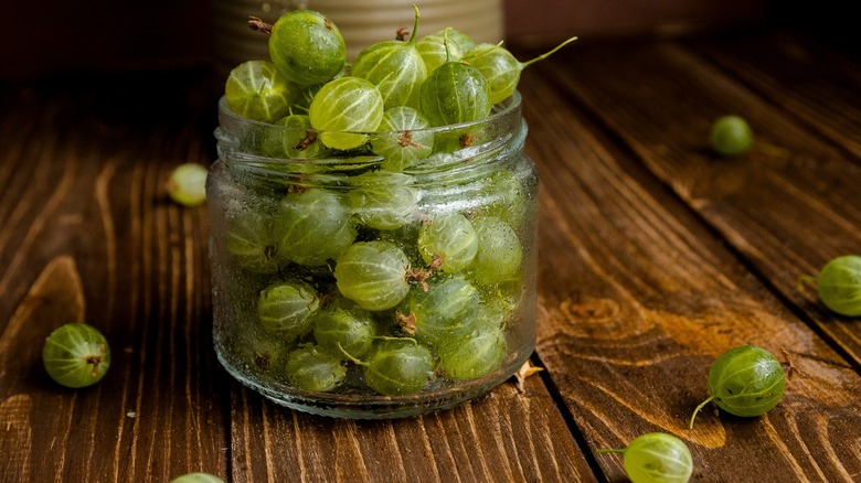 gooseberries in a jar