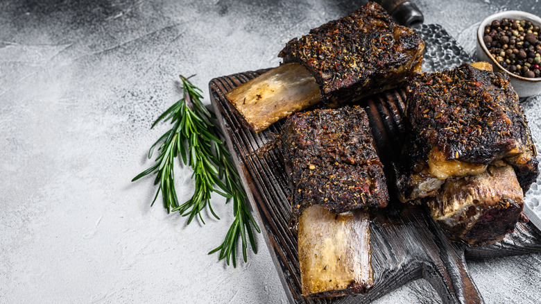 Beef short ribs on board