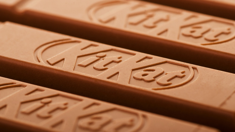 Close-up of Kit Kat bar 