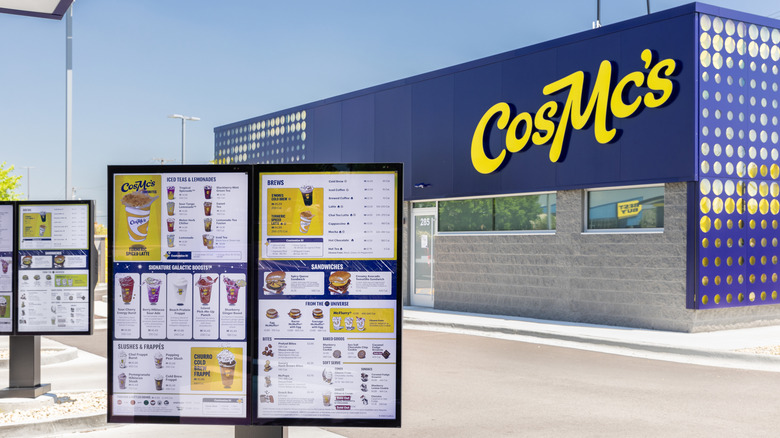 Exterior of CosMc's store with the outdoor menu shown