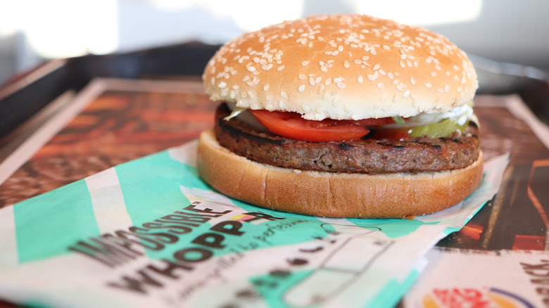 Burger King Impossible Whopper with wrapper