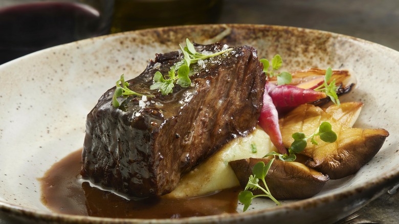 braised short rib on a plate