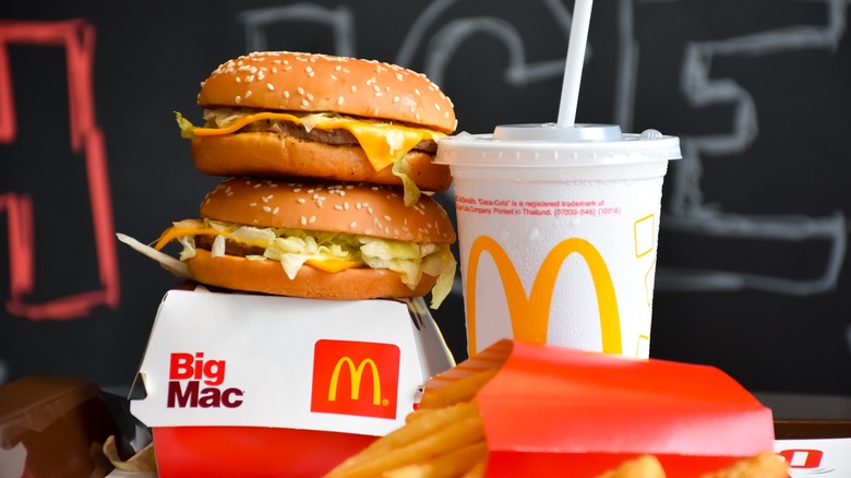 McDonald's burger, fries, and drink