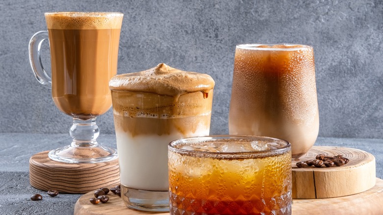 Various coffee drinks 