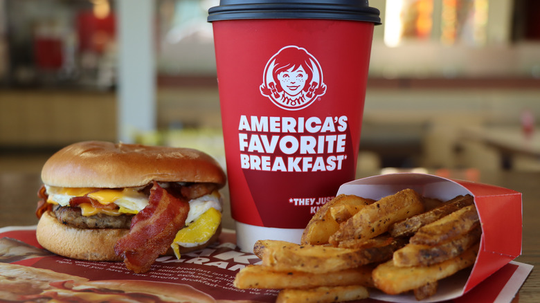 Wendy's breakfast on table