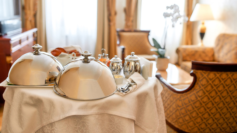 room service in hotel room