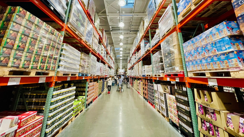Shoppers in Costco aisle