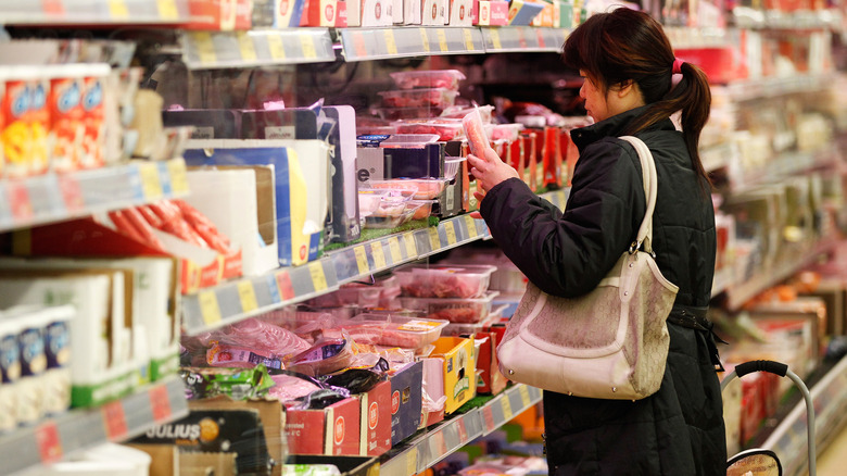 Person shopping in Aldi