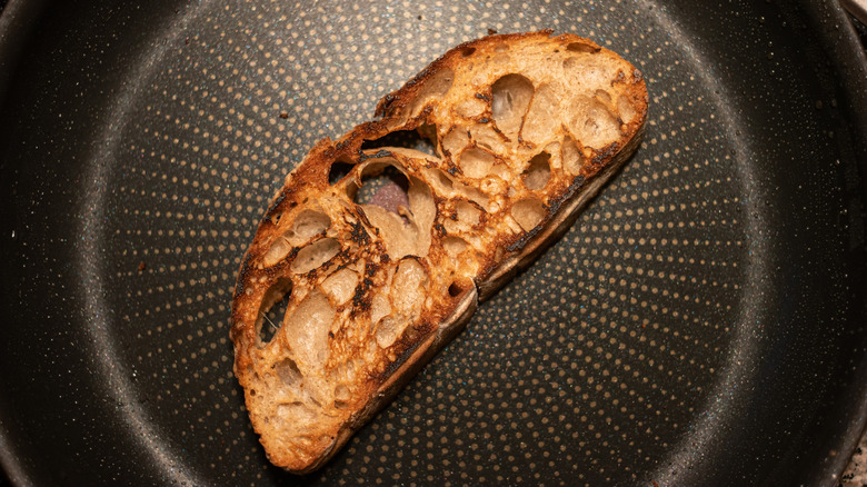 toasted bread in a pan 