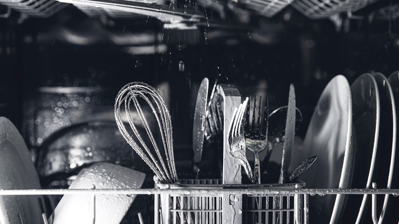 silverware in the dishwasher