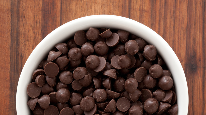 Bowl of chocolate chips
