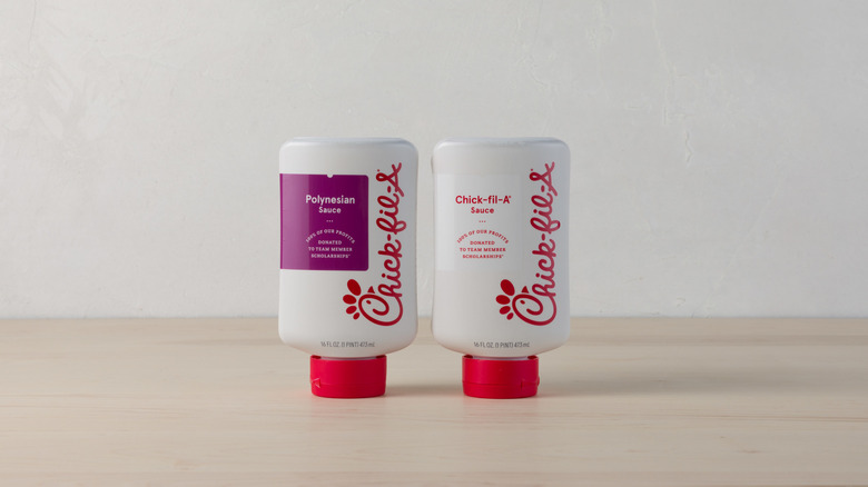 Two 16-ounce bottles of sauce from Chick-fil-A