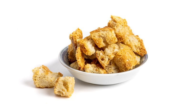Bowl of croutons